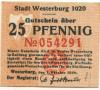 Westerburg - Stadt - 1.10.1920 - 25 Pfennig 