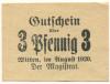 Witten - Stadt - August 1920 - 3 Pfennig 
