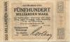 Wittenberge - Stadt - 12.11.1923 - 500 Milliarden Mark 