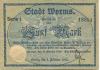 Worms - Stadt - 15.10.1918 - 1.2.1919  - 5 Mark 
