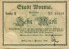 Worms - Stadt - 15.10.1918 - 1.2.1919  - 10 Mark 