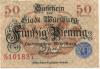 Würzburg - Stadt - - 1.7.1918 - 50 Pfennig 