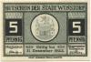 Wunstorf - Stadt - - 31.12.1922 - 5 Pfennig 