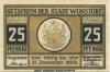 Wunstorf - Stadt - - 31.12.1922 - 25 Pfennig 