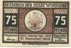 Wunstorf - Stadt - - 31.12.1922 - 75 Pfennig 