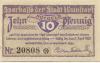 Wunstorf - Sparkasse der Stadt - 15.11.1920 - 1.4.1922 - 10 Pfennig