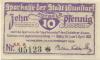 Wunstorf - Sparkasse der Stadt - 15.11.1920 - 1.4.1922 - 10 Pfennig