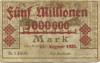 Zella-Mehlis - Stadt - 23.8.1923 - 5 Millionen Mark 