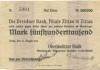 Zittau - Oberlausitzer Bank, Abteilung Allgemeine Deutsche Credit-Anstalt - 14.8.1923 - 500000 Mark