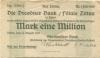 Zittau - Oberlausitzer Bank, Abteilung Allgemeine Deutsche Credit-Anstalt - 16.8.1923 - 1 Million Mark
