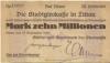 Zittau - Städte- und Staatsbank der Oberlausitz - 19.9.1923 - 10 Millionen Mark