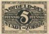Zörbig - Stadt - - 30.9.1921 - 5 Pfennig 