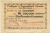 Zwönitz - Koch, Oscar, Pressspan- und Pappenfabrik - 18.8.1923 - 500000 Mark 