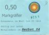 Heitersheim - Markgräfler Regional, Verein für nachhaltiges Wirtschaften eV, Staufener Str. 1a - Herbst 2004 - 0.50 Euro