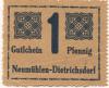 Neumühlen-Dietrichsdorf (heute: Kiel) - Gewerbetreibende - -- - 1 Pfennig