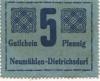 Neumühlen-Dietrichsdorf (heute: Kiel) - Gewerbetreibende - -- - 5 Pfennig