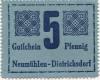 Neumühlen-Dietrichsdorf (heute: Kiel) - Gewerbetreibende - -- - 5 Pfennig