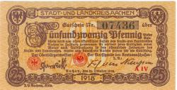 Aachen - Stadt- und Landkreis - 31.10.1918 - 25 Pfennig 