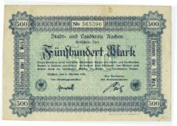 Aachen - Stadt- und Landkreis - 6.10.1922 - 500 Mark 