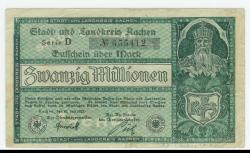 Aachen - Stadt- und Landkreis - 20.7.1923 - 20 Millionen Mark 
