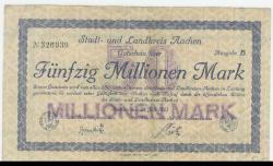 Aachen - Stadt- und Landkreis - 20.7.1923 - 50 Millionen Mark 