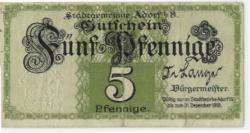 Adorf - Stadt - - 31.12.1918 - 5 Pfennig 