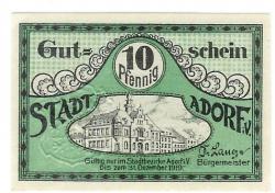 Adorf - Stadt - - 31.12.1919 - 10 Pfennig 