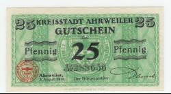 Ahrweiler (heute: Bad Neuenahr) - Stadt - 3.8.1918 - 25 Pfennig 