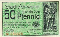 Ahrweiler (heute: Bad Neuenahr) - Stadt - 15.8.1921 - 50 Pfennig 