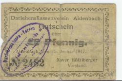 Aidenbach - Darlehnskassenverein - 15.1.1917 - 25 Pfennig