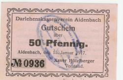Aidenbach - Darlehnskassenverein - 15.1.1917 - 50 Pfennig 