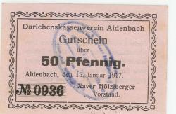 Aidenbach - Darlehnskassenverein - 15.1.1917 - 50 Pfennig