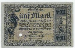 Altenburg - Stadt - 15.11.1918 - 5 Mark