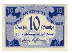 Altenburg - Residenz-Lichtspiele, Amalienstr. 4 - -- - 10 Pfennig