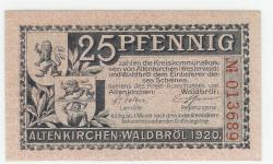 Altenkirchen und Waldbröl - Kreise - 1920 - 25 Pfennig
