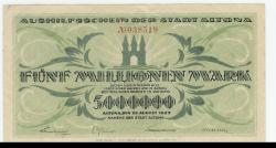 Altona - Stadt - 29.8.1923 - 5 Millionen Mark