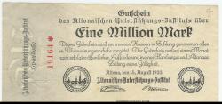 Altona - Altonaisches Unterstützungs-Institut - 15.8.1923 - 1 Million Mark