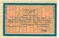 Altona - Landesbürgerrat - 15.2.1922 - 1.3.1922 - 75 Pfennig