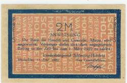 Altona - Landesbürgerrat - 15.2.1922 - 1.3.1922 - 2 Mark