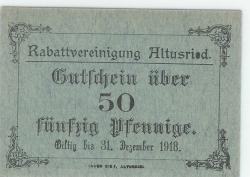 Altusried - Rabattvereinigung - - 31.12.1918 - 50 Pfennig