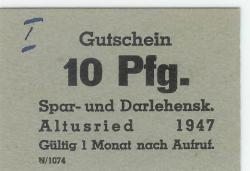 Altusried - Spar- und Darlehenskasse - 1947 - 10 Pfennig