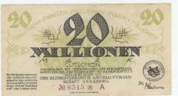 Annaberg - Amtshauptmannschaft - 26.9.1923 - 20 Millionen Mark