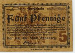 Annaberg - Stadt - - 31.12.1918 - 5 Pfennig
