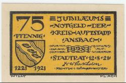 Ansbach - Stadt - 12.8.1921 - 75 Pfennig
