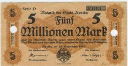 Apolda - Stadt - 25.9.1923 - 5 Millionen Mark