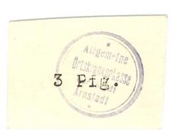 Arnstadt - Allgemeine Ortskrankenkasse - -- - 3 Pfennig