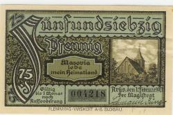 Arys - Stadt - 1.2.1921 - 75 Pfennig 