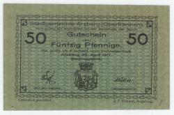 Arzberg - Stadt - 20.4.1917 - 50 Pfennig 