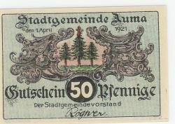 Auma - Stadt - 1.4.1921 - 50 Pfennig