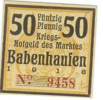 Babenhausen - Markt - 1918 - 50 Pfennig 